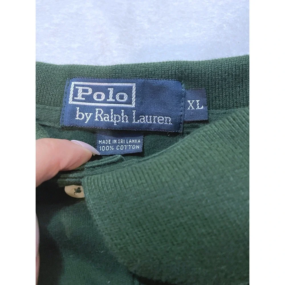 Ralph Lauren Green Cotton Polo Red Pony Mens Shirt XL